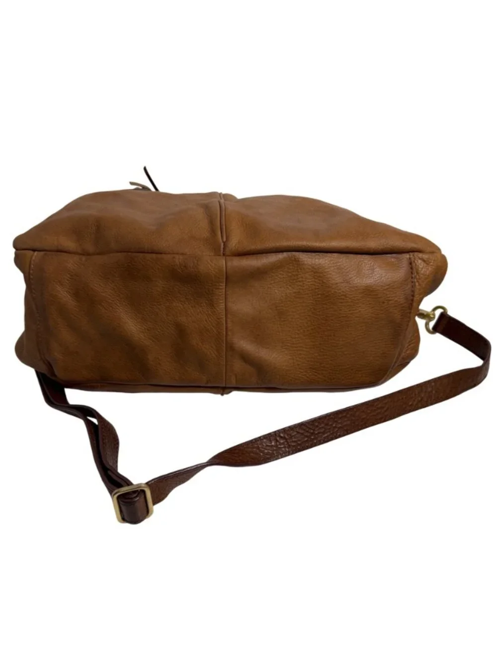 Cynthia Rowley Tan Leather Shoulder Bag + Adjust Strap Zipper Pockets + Tassel